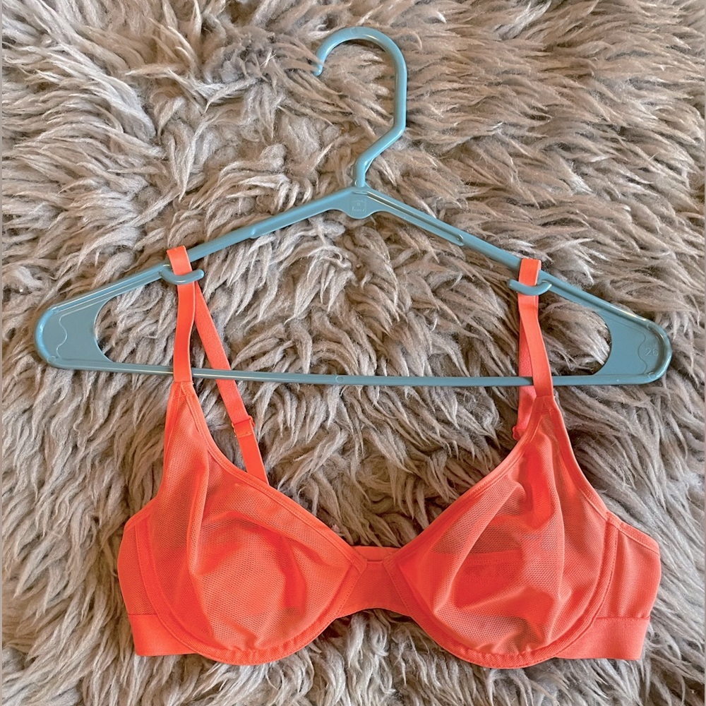 Negative Sieve Underwire Bra - Coral 🪸